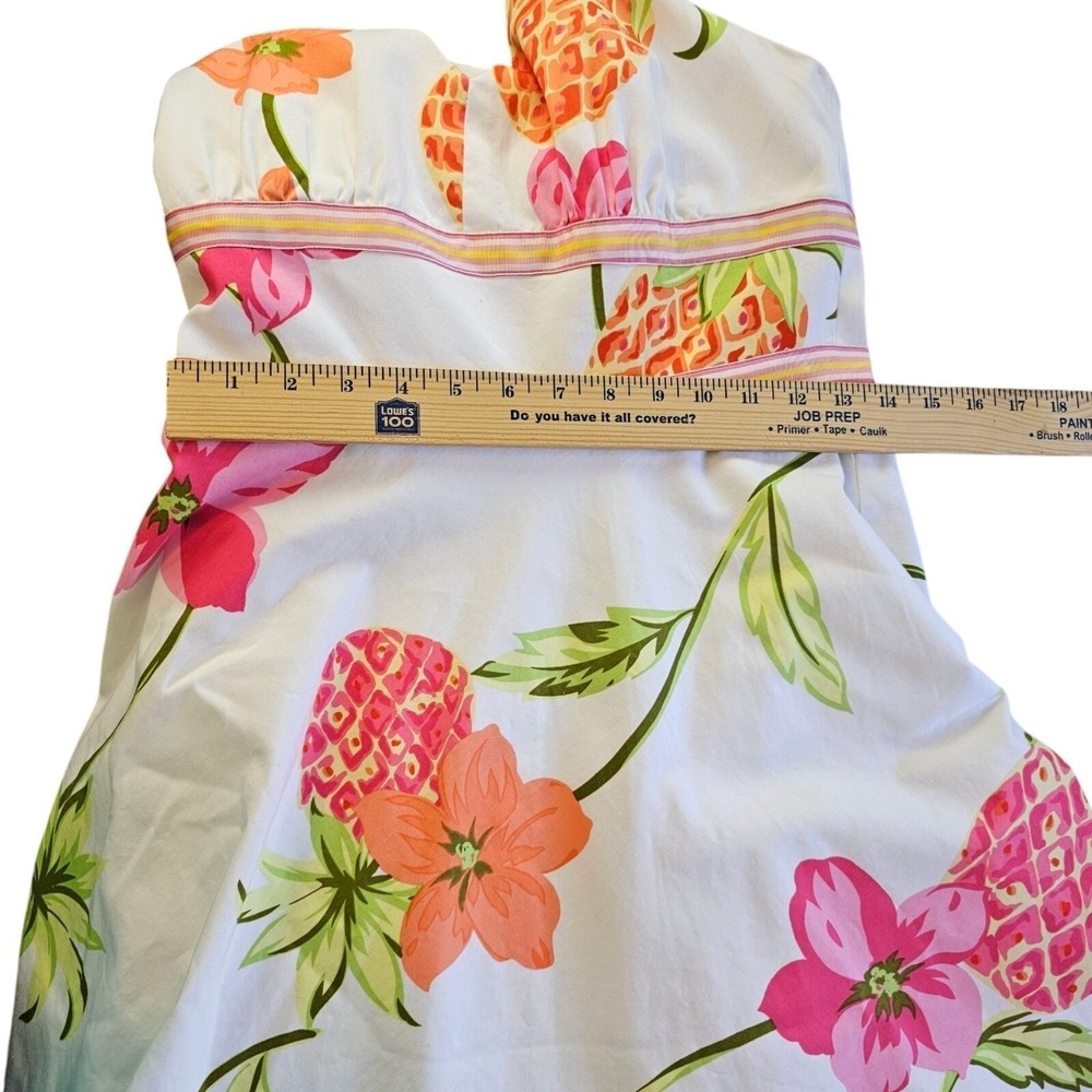 Donna Ricco Halter Sun Dress Floral Pineapple Summer Beach Tropical Women's 6 - Picture 7 of 10